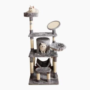 Multi- Level Cat Condo Cat Tree Towel with Platform & Hammock - JHMPJMA11