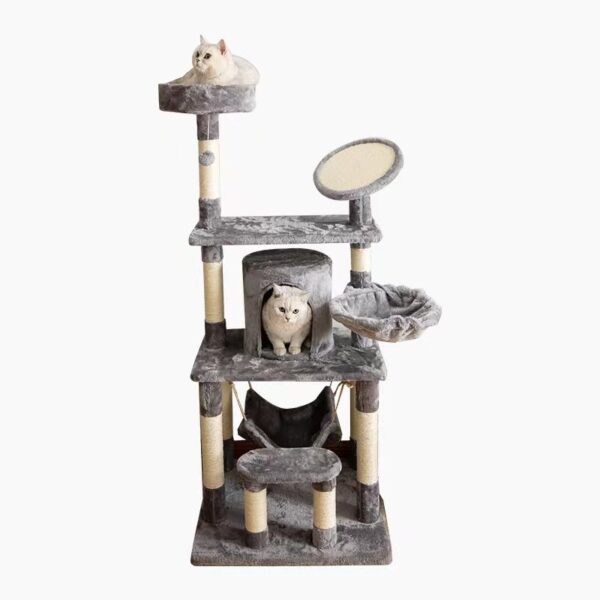Multi- Level Cat Condo Cat Tree Towel with Platform & Hammock - JHMPJMA11
