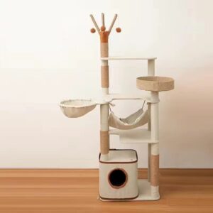 Multi- Level Cat Condo Cat Tree Towel with Platform & Hammock - JHMPJMF32