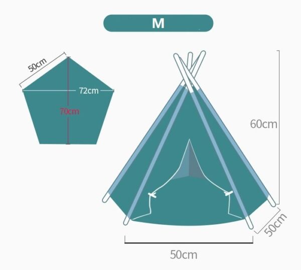 Portable Cat Tent Camp TeePee with Cushion - JHZP001 - Image 10