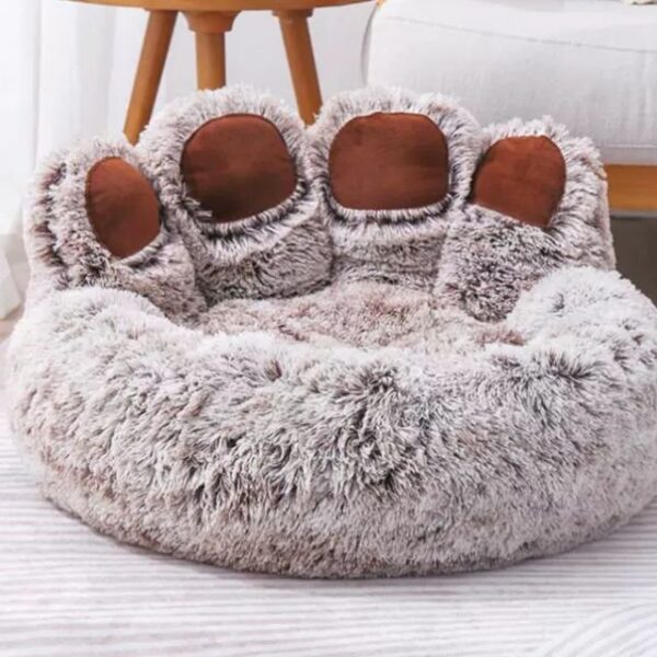 Faux Fur Donut Pet Bed of Paw Shape - JHGW009 - Image 4