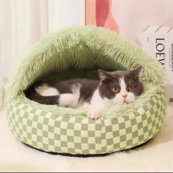 Check Design Pet Bed Cave with Cover - JHMW043 - Image 2