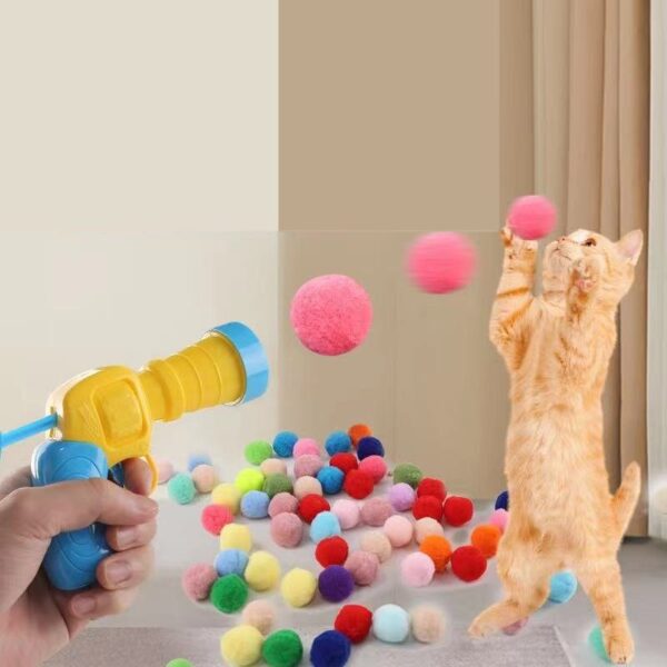 Gun Launcher with Balls Cat Toy - JHMWJ018