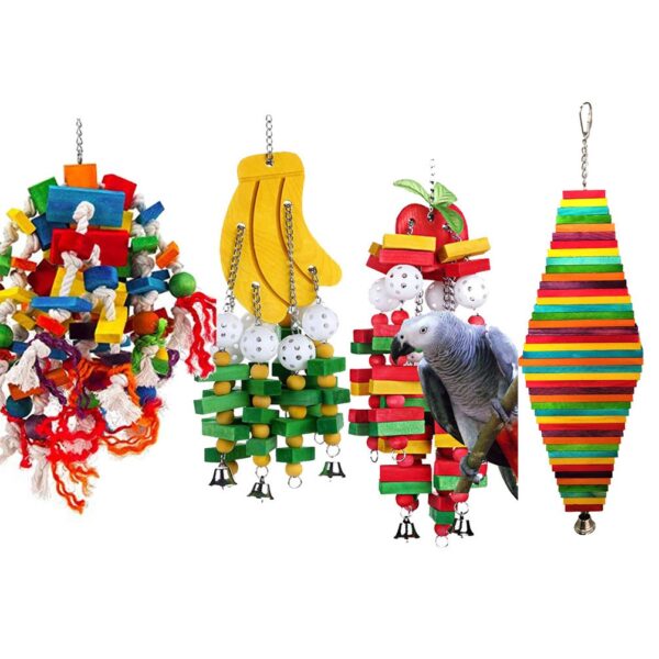 Natural Wooden Bird Parrots Chewing Toys - JHN003
