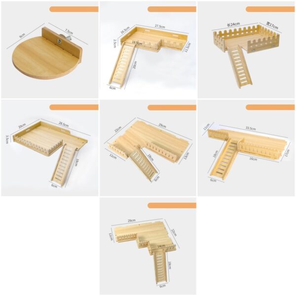 Hamster Wood House Flatform with Slide - JHXDW011 - Image 3