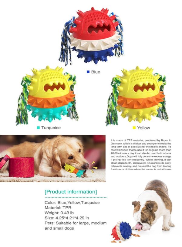 Bouncing Ball Squeaky Dispenser Dog Feeder Toys - JHYZ027 - Image 2