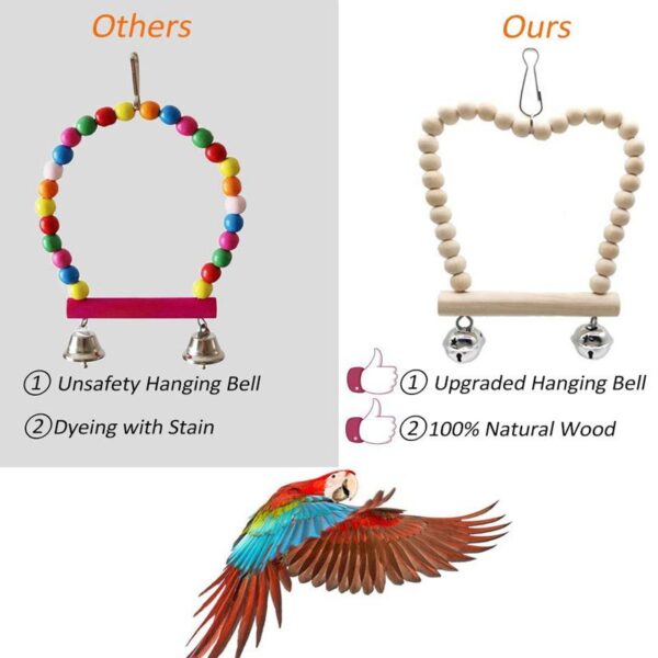 8 Packs Parrot Bell Swing Hanging Chewing Toys - JHN004 - Image 3