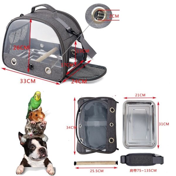 Portable Breathable Bird Travel Carrier Bag - JHN021 - Image 3