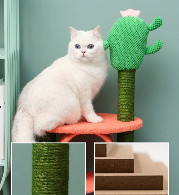 Cat Scratching Post with Top Perch and Play Tunnel - JHMPJMF04 - Image 6