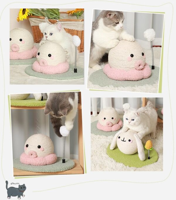 Rabbit Cat Scratcher with Spring Ball - JHMPJMF18 - Image 4