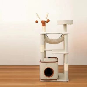 Multi- Level Cat Condo Cat Tree Towel with Platform & Hammock - JHMPJMF31