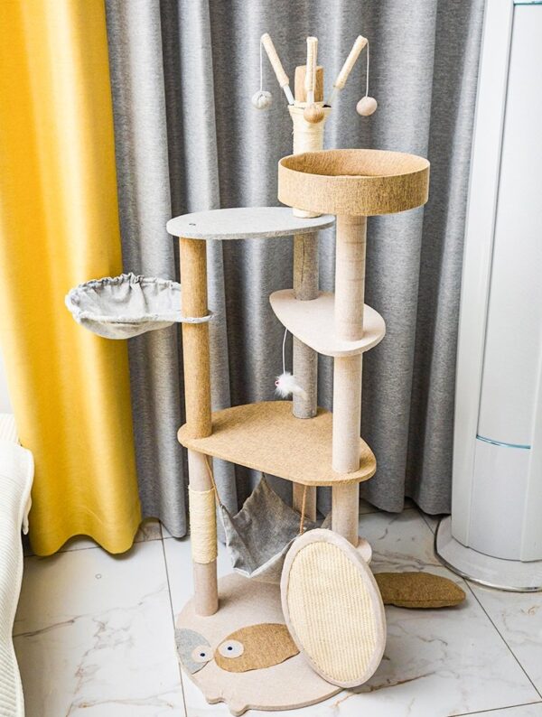 Multi- Level Cat Tree Towel with Platform & Hammock - JHMPJMR08 - Image 3