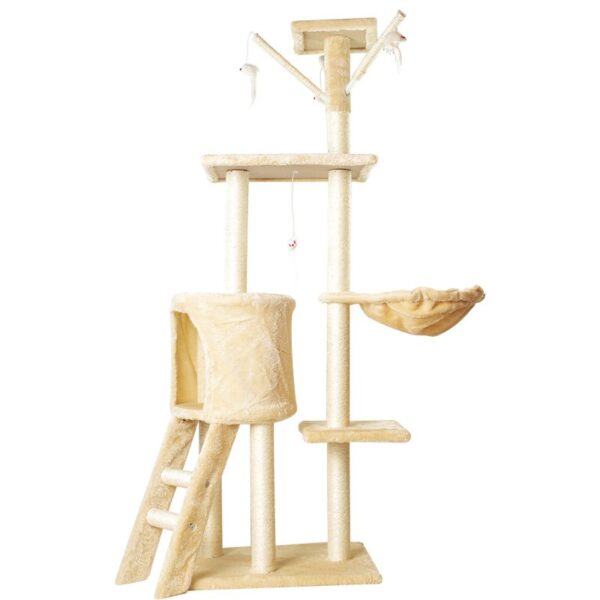 Multi- Level Cat Condo Cat Tree Towel with Platform & Hammock - JHMPJMT05 - Image 3