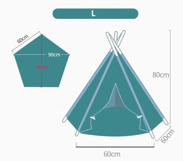 Portable Cat Tent Camp TeePee with Cushion - JHZP001 - Image 11