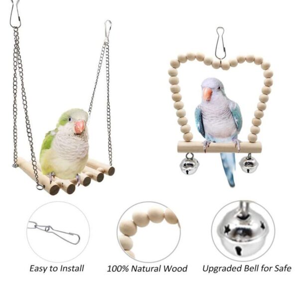 8 Packs Parrot Bell Swing Hanging Chewing Toys - JHN004 - Image 4