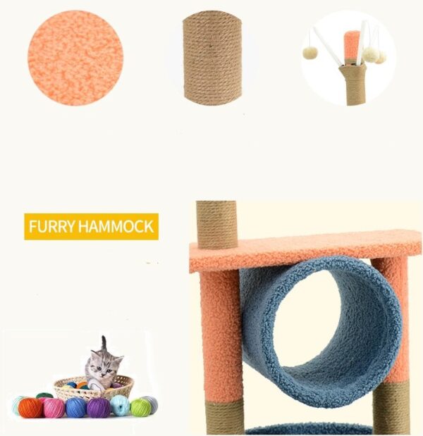 Cat Scratching Post with Top Perch and Play Tunnel - JHMPJM009 - Image 5
