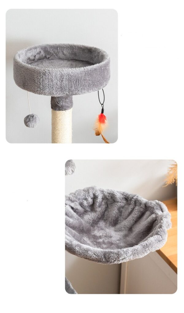 Multi- Level Cat Condo Cat Tree Towel with Platform & Hammock - JHMPJMA11 - Image 4