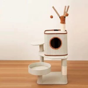 Multi- Level Cat Condo Cat Tree Towel with Platform & Hammock - JHMPJMF30