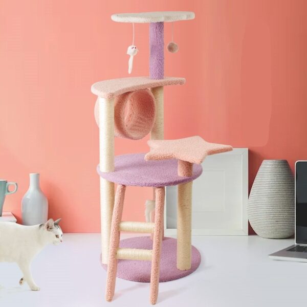 Cat Scratching Post with Top Perch and Play Tunnel - JHMPJMH19 - Image 2