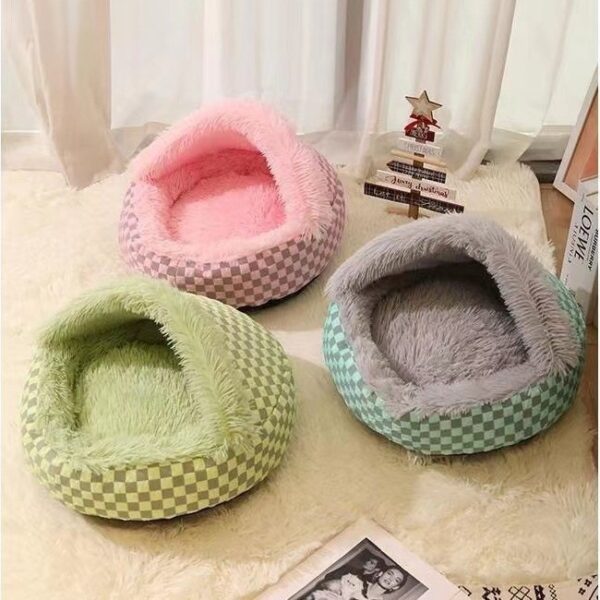 Check Design Pet Bed Cave with Cover - JHMW043 - Image 4
