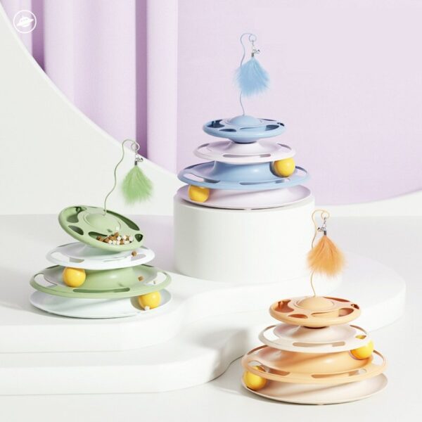 3 Layer Turntable Ball Cat Toy - JHMWJ001 - Image 2