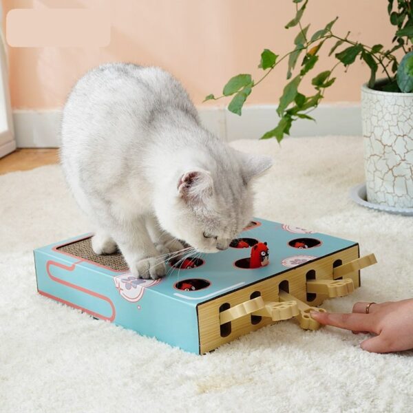 Whack a Mole Scratching Board Teaser StickCat Toy - JHMWJ024