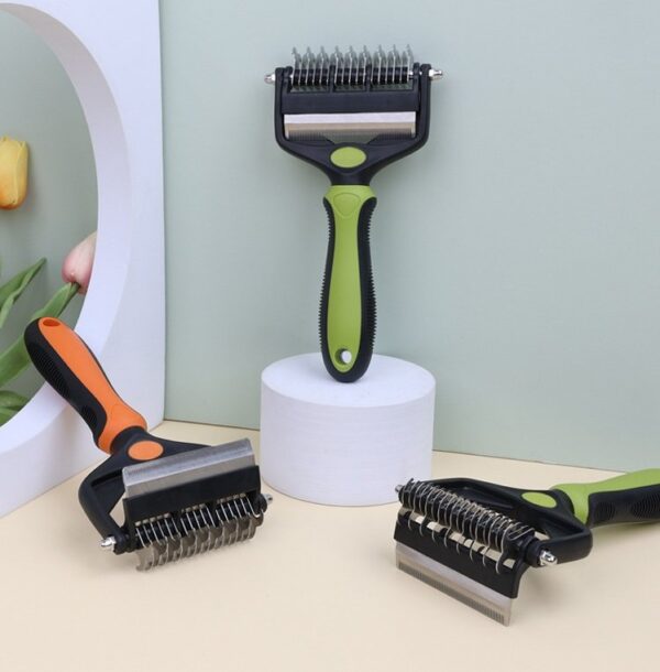 Double Sided Shedding Pet Grooming Deshedding Brush - - Image 3