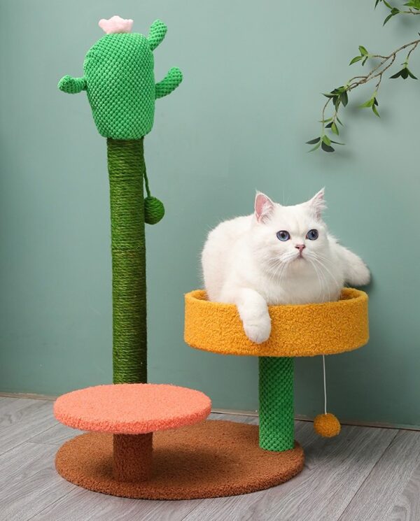 Cat Scratching Post with Top Perch and Play Tunnel - JHMPJMF04 - Image 3