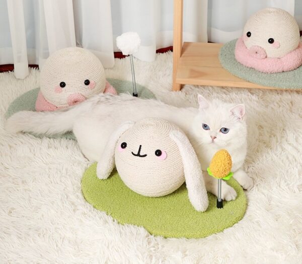 Rabbit Cat Scratcher with Spring Ball - JHMPJMF18 - Image 3