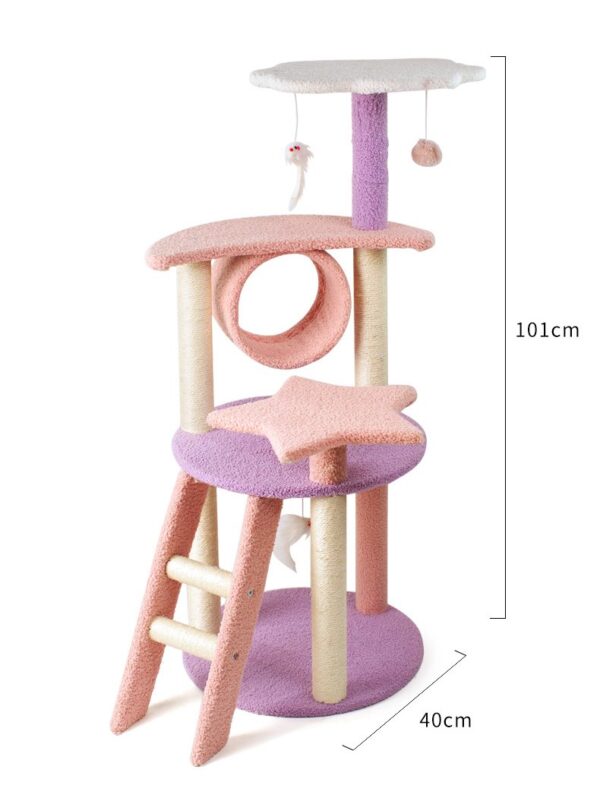 Cat Scratching Post with Top Perch and Play Tunnel - JHMPJMH19 - Image 3
