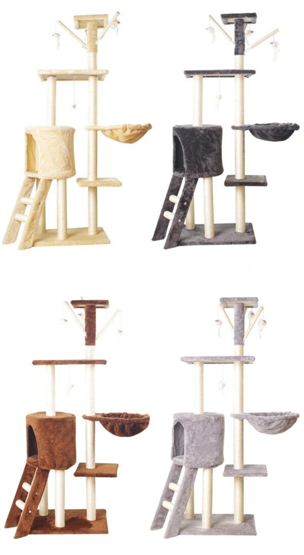 Multi- Level Cat Condo Cat Tree Towel with Platform & Hammock - JHMPJMT05 - Image 5