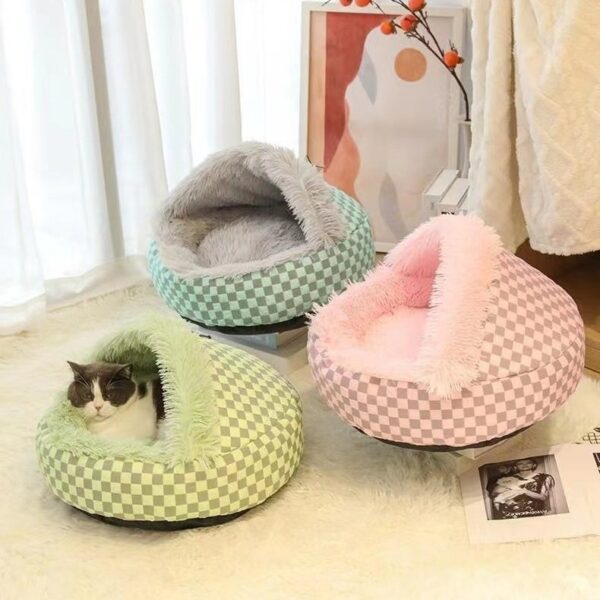Check Design Pet Bed Cave with Cover - JHMW043 - Image 5