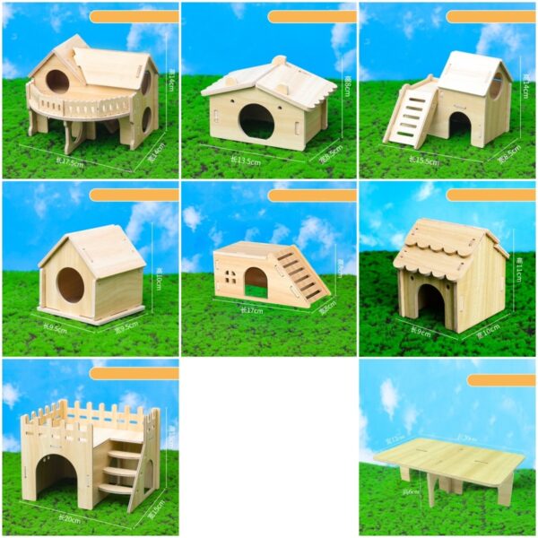 Tiny Hamster Maze Wood House with Slide - JHXDW010 - Image 5