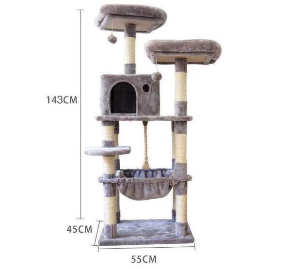 Multi- Level Cat Condo Cat Tree Towel with Platform & Hammock - JHMPJMA01 - Image 6