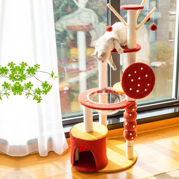 Multi- Level Cat Condo Cat Tree Towel with Platform & Hammock - JHMPJMR03 - Image 3