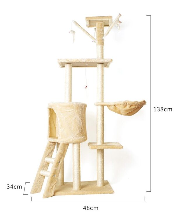 Multi- Level Cat Condo Cat Tree Towel with Platform & Hammock - JHMPJMT05 - Image 6