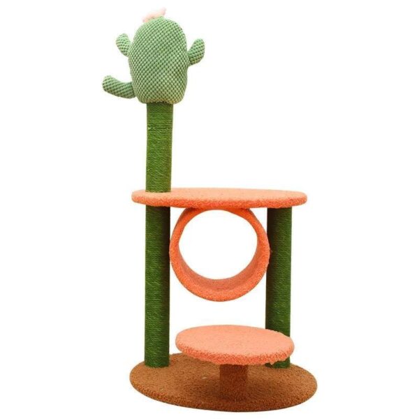 Cat Scratching Post with Top Perch and Play Tunnel - JHMPJMF04 - Image 2