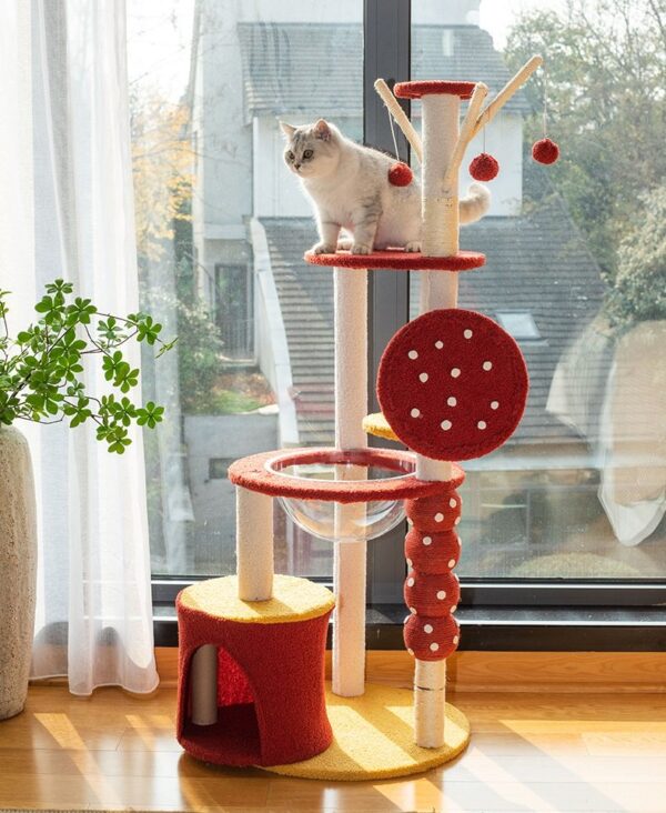Multi- Level Cat Condo Cat Tree Towel with Platform & Hammock - JHMPJMR03 - Image 4