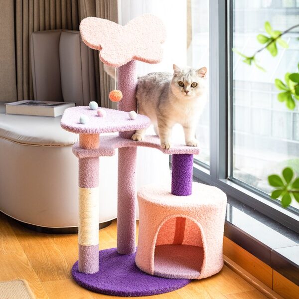 Butterfly Cat Tree Scratching Post with Top Perch - JHMPJMR05 - Image 2
