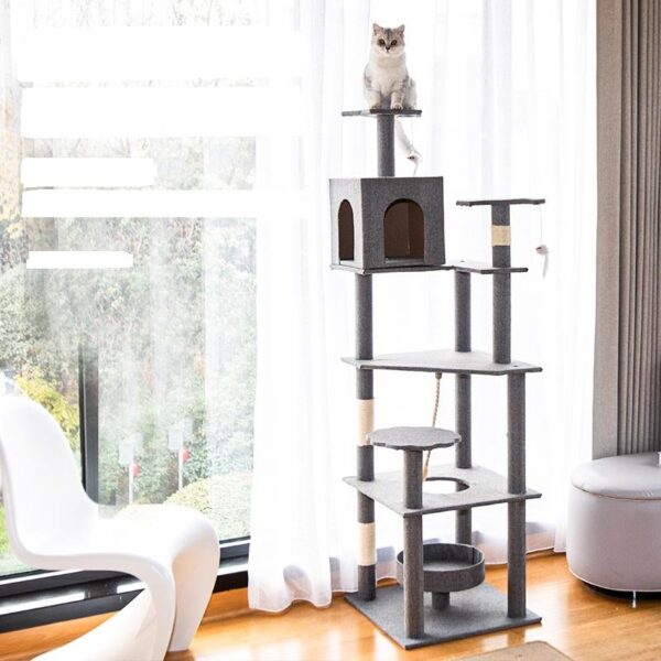 Multi- Level Cat Condo Cat Tree Towel with Platform  - JHMPJMT01 - Image 6