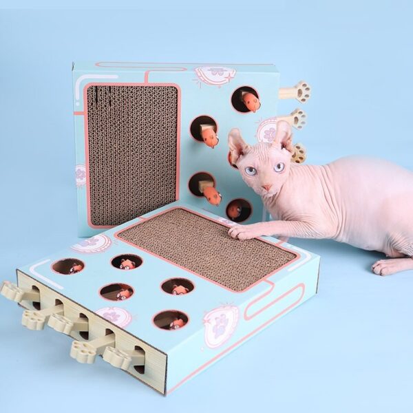 Whack a Mole Scratching Board Teaser StickCat Toy - JHMWJ024 - Image 4