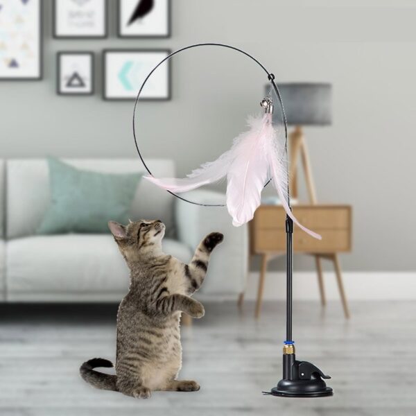 Teaser Feather Suction Cup Cat Toy - JHMWJ029