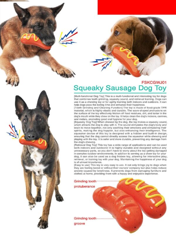 Sausage Chew Squeeky Dog Toy - JHGWJ008