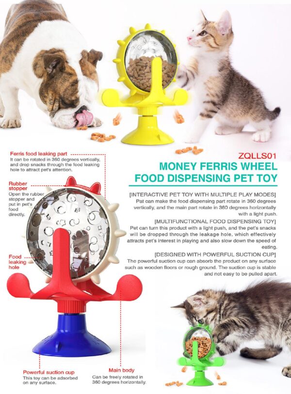 Money Ferris Wheel Food Dispensing Cat Toy - JHMWJ008