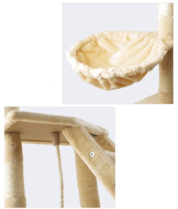 Multi- Level Cat Condo Cat Tree Towel with Platform & Hammock - JHMPJMA07 - Image 8