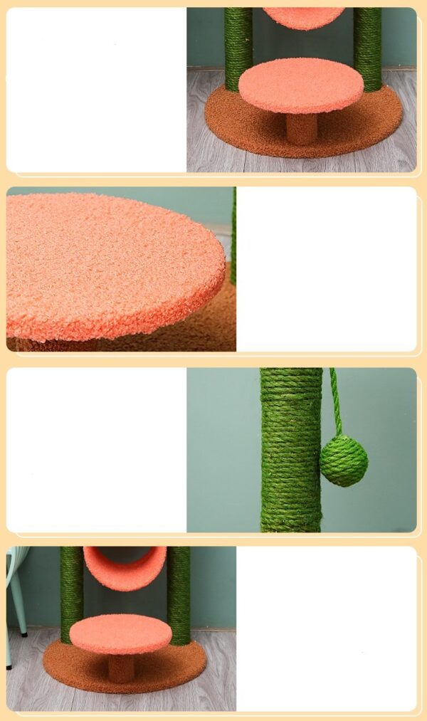Cat Scratching Post with Top Perch and Play Tunnel - JHMPJMF04 - Image 9
