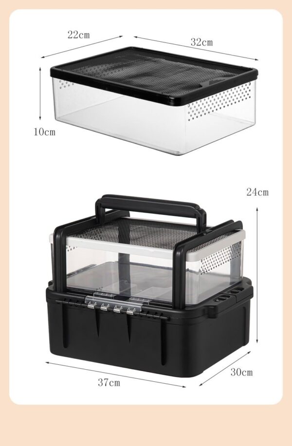 Portable Reptile Glass Terrarium Carrier for Travel - JHPC011 - Image 5