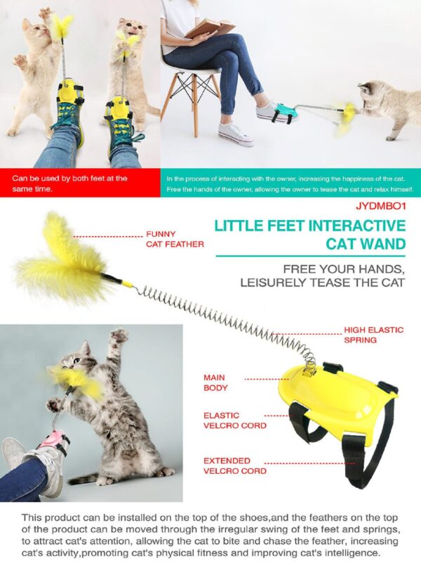 Little Feet Interactive Wand Cat Toy - JHMWJ009