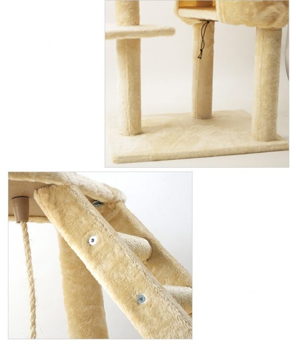 Multi- Level Cat Condo Cat Tree Towel with Platform & Hammock - JHMPJMA07 - Image 9