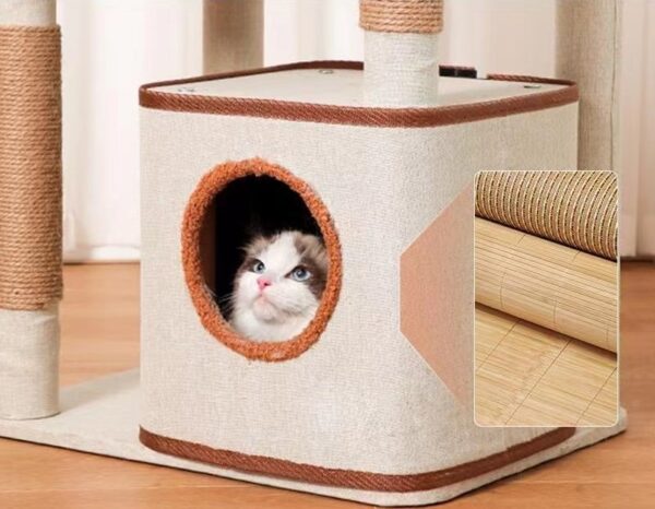 Multi- Level Cat Condo Cat Tree Towel with Platform & Hammock - JHMPJMF32 - Image 6